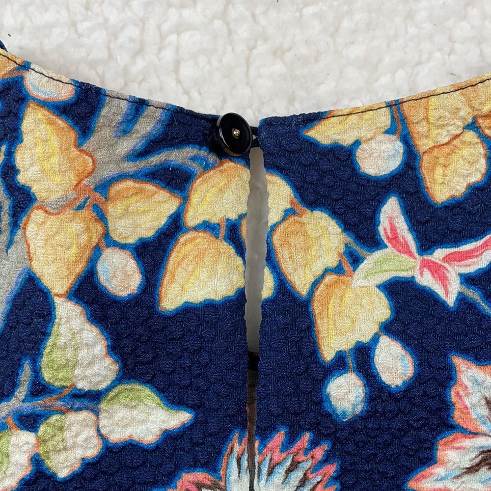 PETER PILOTTO • Blue Floral Print Short Sleeve Blouse, 4 - Picture 15 of 16